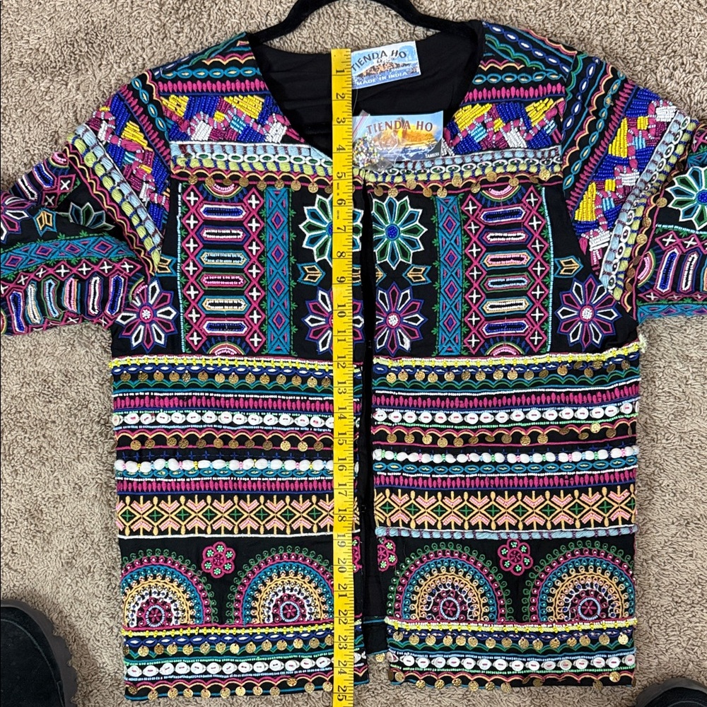 Tienda Ho Multicolor Embroidered Beaded Jacket NWT SKU1326 - Picture 8 of 14